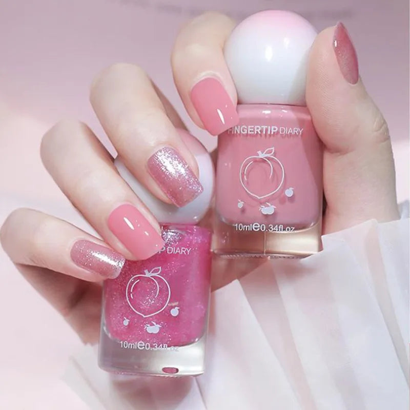 No-bake Nail Polish Polarized Nude Nails Art Tearable Quick Dry Zpaxo