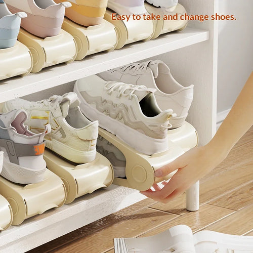 10-Pack Double-Layer Adjustable Shoe Rack | Space-Saving Organizer Shoe Rack Organizer Zpaxo