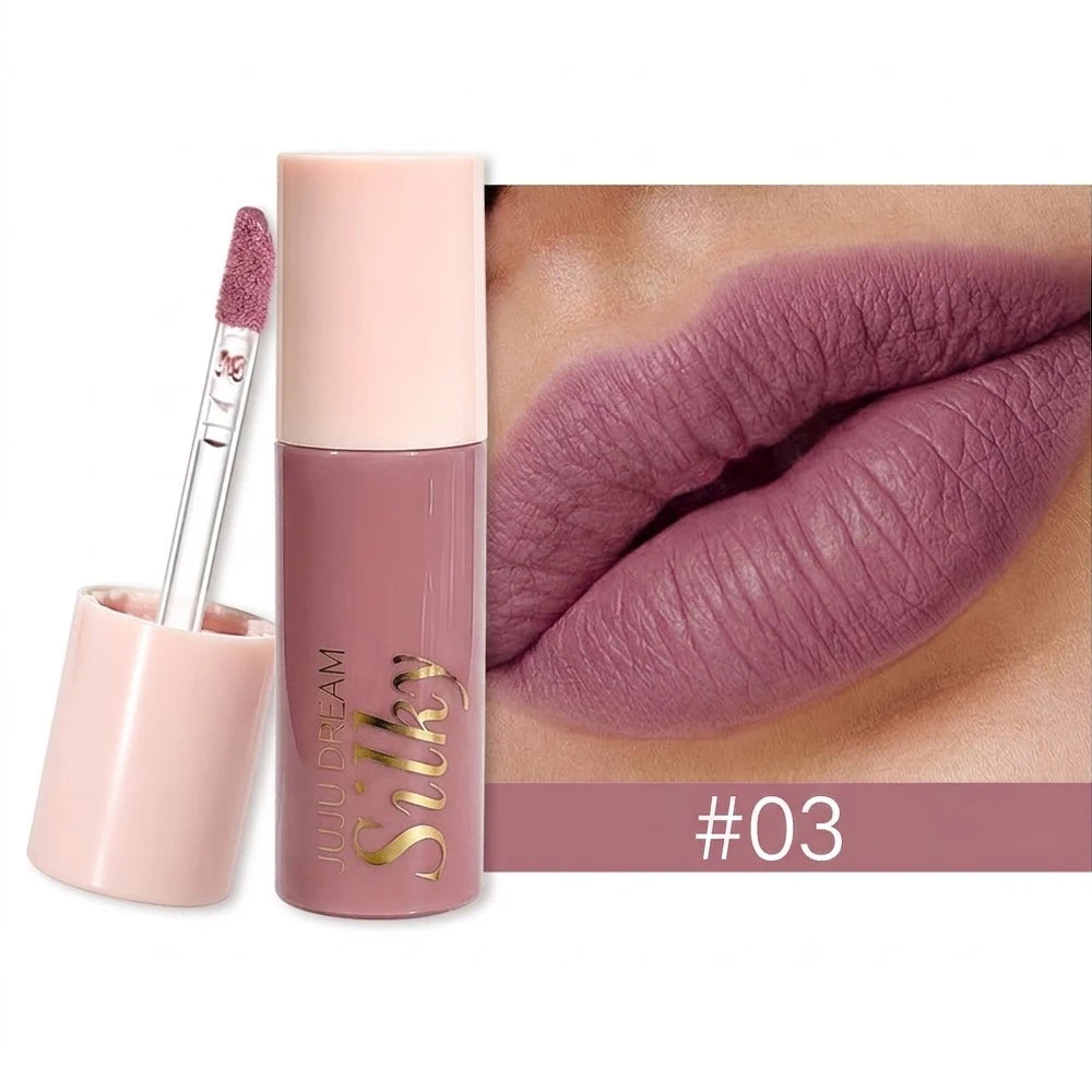 Nude Pink Matte Lipstick, Silky Smooth Lip Tint, Waterproof Long Wear Formula, Non Transfer Lip Color Zpaxo 03