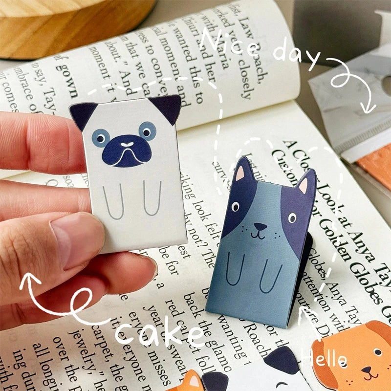 4 Cartoon Animal Magnetic Bookmarks Cute Dog Cat Stationery Students