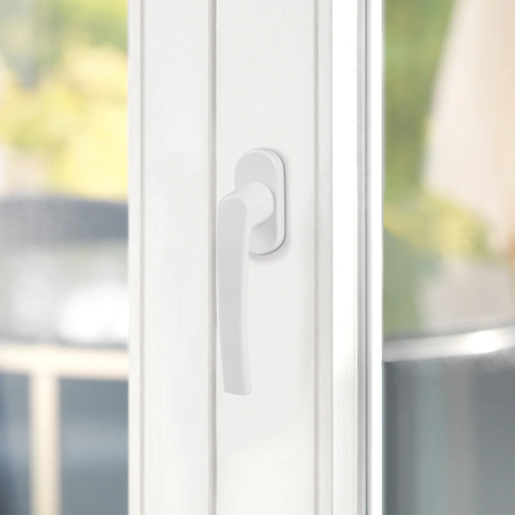 Inside Interior Inner Window Handle Crank Aluminum White Safety Lock
