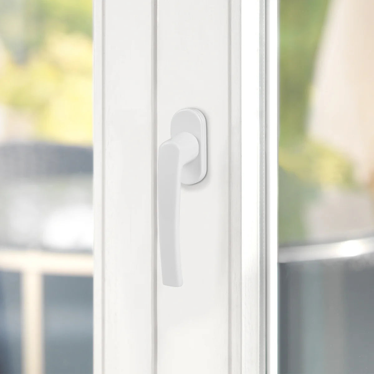 Inside Interior Inner Window Handle Crank Aluminum White Safety Lock