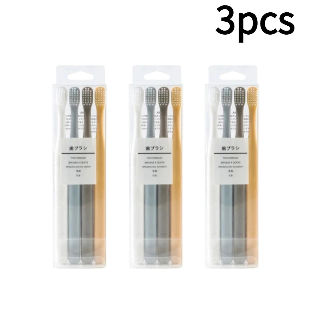 Soft Bristle Small Head Toothbrush Natural Material Ultra Dense Soft Bristles Toothbrush Family Travel Disposable Toothbrush Zpaxo 3pcs