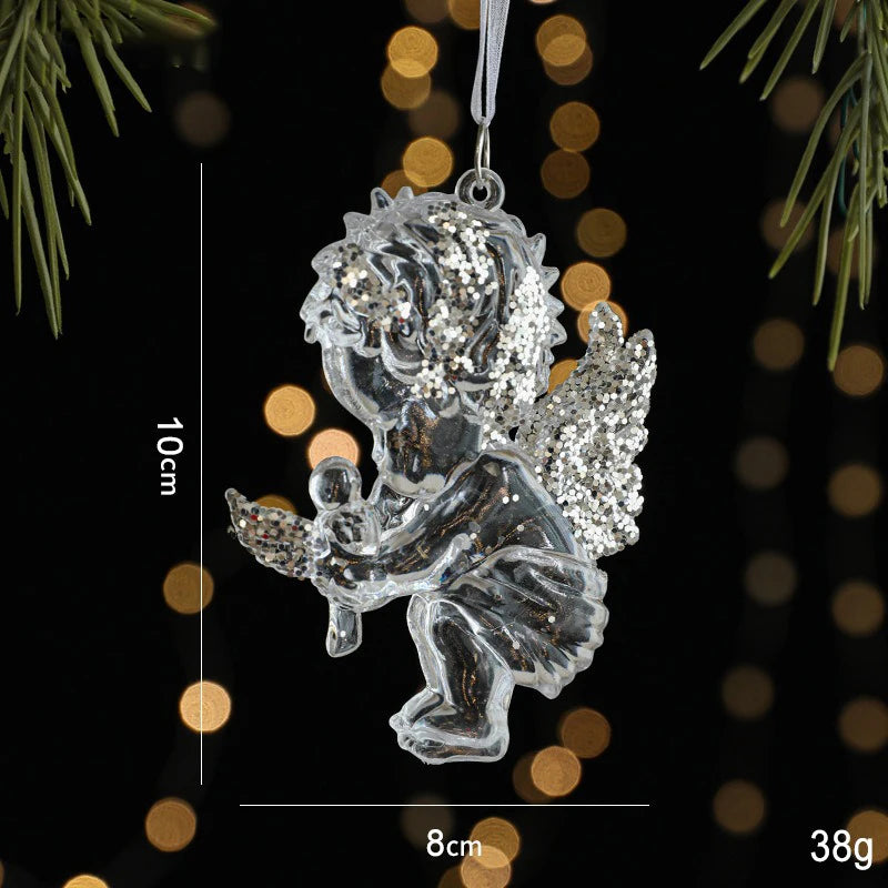Acrylic Christmas Ice Crystal Pendant – Angel Tree Ornament Christmas Tree Ornament Zpaxo
