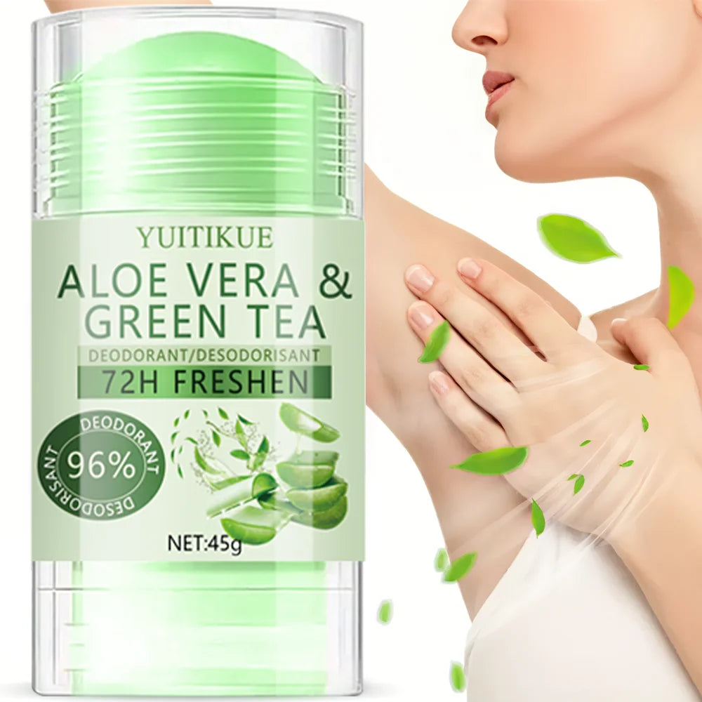 YUITIKUE Aloe & Green Tea Deodorant Stick – 72H Odor Control Deodorant Stick Zpaxo