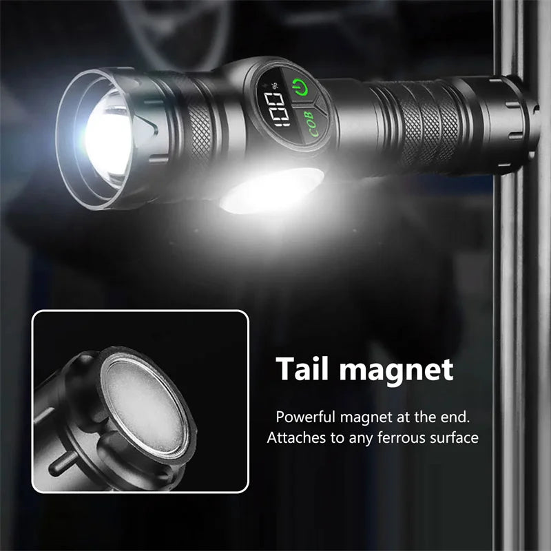 Mikenoon 2000LM Rechargeable LED Flashlight – COB & Magnetic Tactical LED Flashlight Zpaxo
