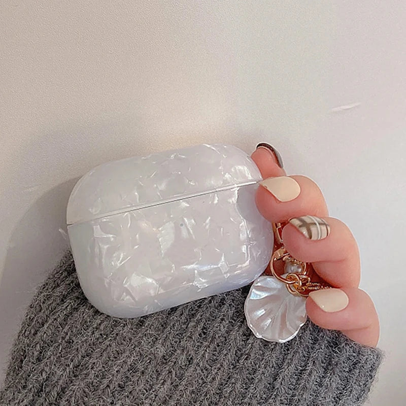 Cute Pearl Earphones Case Airpods 1 2 3 4 Soft Silicone Cover Pendant
