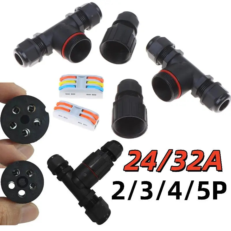 IP68 Waterproof T-Type Electrical Connector 2/3/4/5 Pin Push-In Electrical Connector Zpaxo