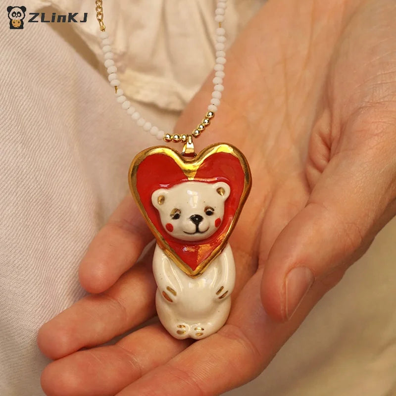 ▶1Pcs Vintage Cute Cartoon Animal Pendant Necklace For Women Retro Fashion Jewelry Gifts Zpaxo