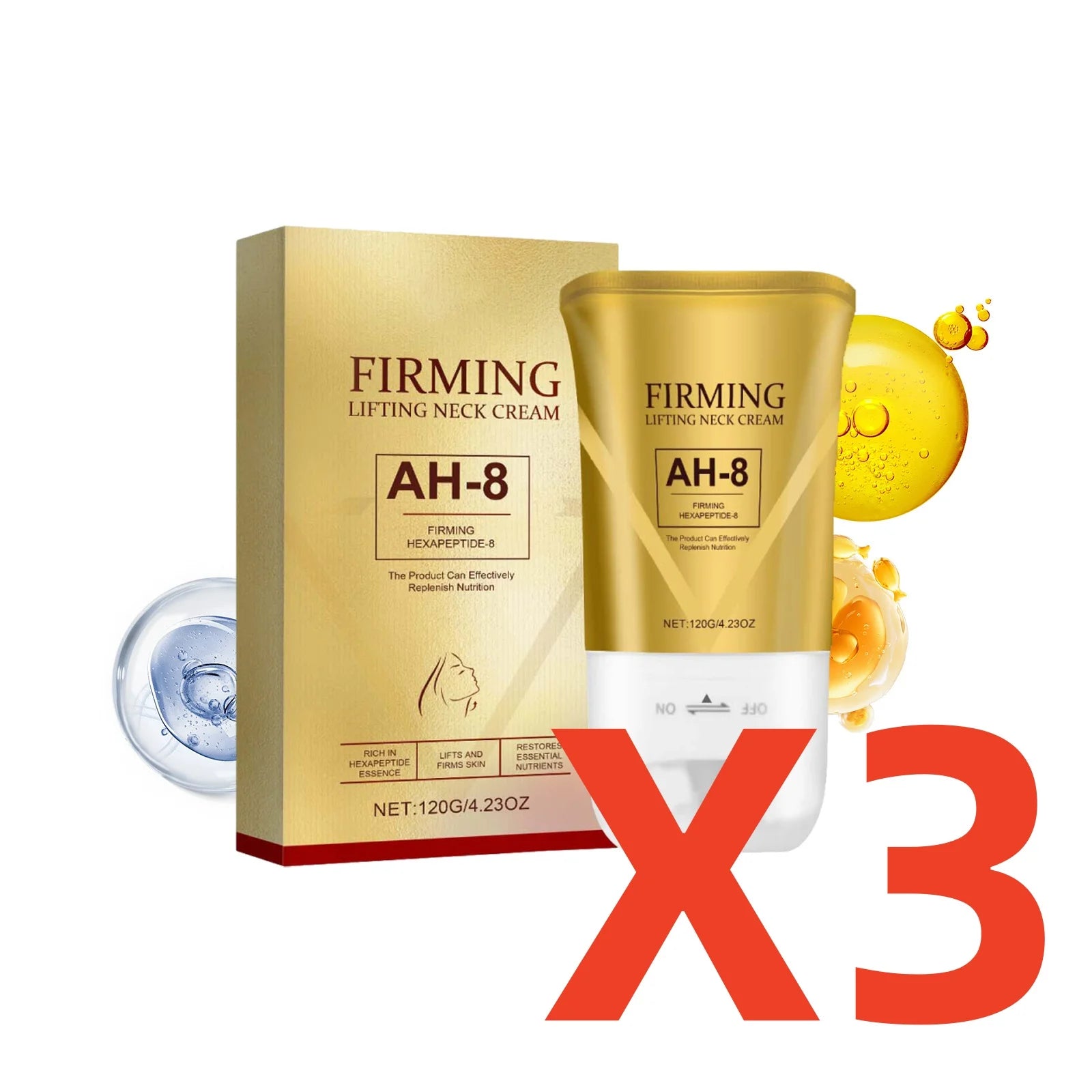 Jaysuing Neck Firming Roller Cream – Wrinkles & Double Chin Neck Firming Cream Zpaxo 3X120g boxed