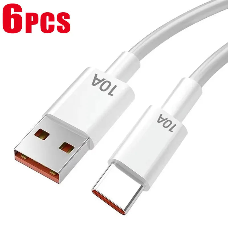 120W 10A USB-C Fast Charging Cable – 1–6 Pack | USB-A to Type-C