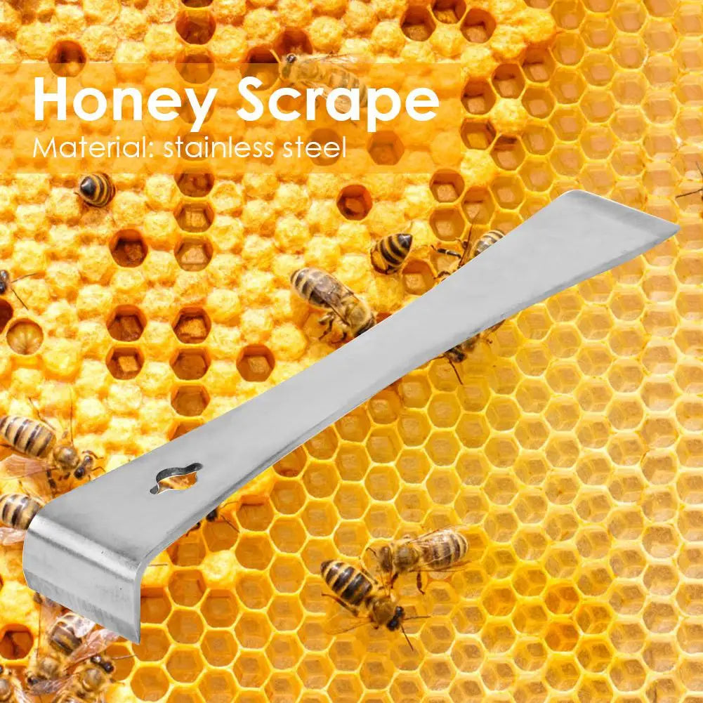 Stainless Steel Hive Bee Scraper with Hook Equipment Honey Beekeeping Tool Zpaxo Default Title