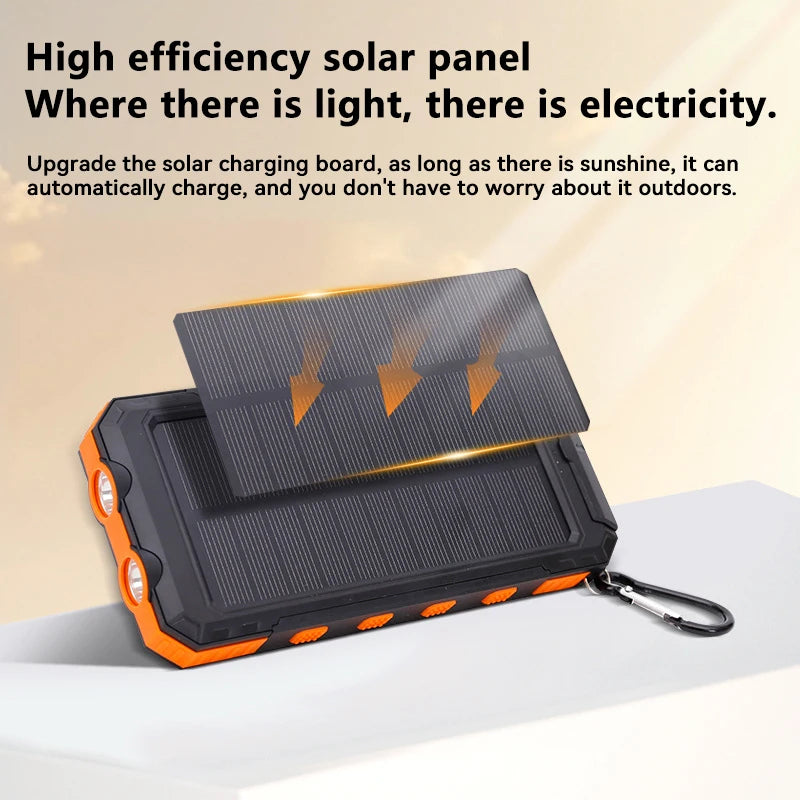Waterproof Outdoor Solar Power Bank 30000mAh Dual USB Travel Outdoor Portable Mobile Phone Charger Solar Power Bank For Camping Zpaxo