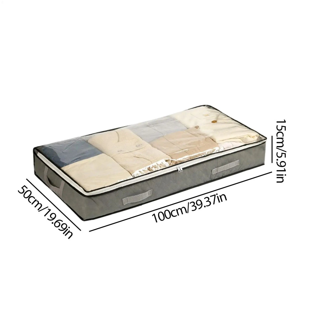 Under Bed Storage 2 Pieces Bedding Organizer Under Bed Clothes Organizer for Homeowners Renters Bedding Comforter Towel Shoe Zpaxo