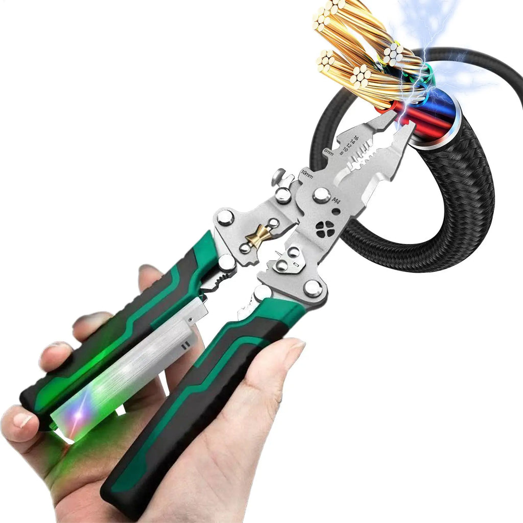 8 in 1 Wire Stripper Twister Wire Stripper Tools AC DC Detector Hand Tool for Automotive School Science Projects Lighting Zpaxo Default Title