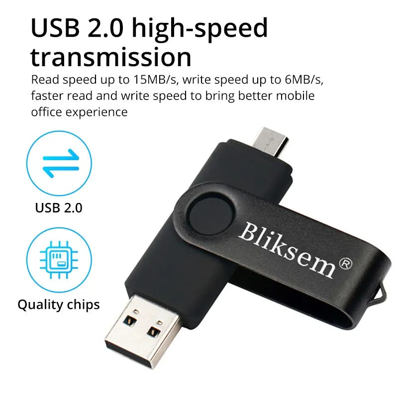 Bliksem OTG Flash Drive 32GB 64GB Speed USB2 0 Mobile Phone USB Metal Zpaxo