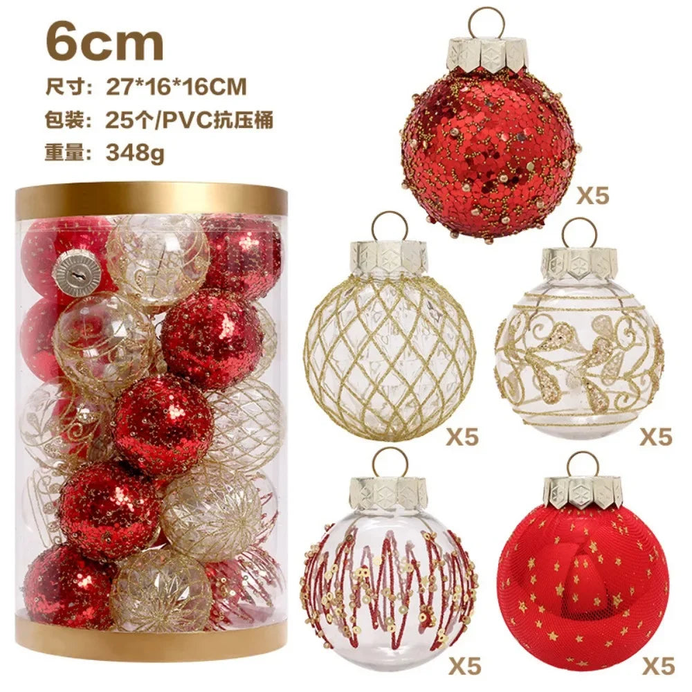 25-Pack 6CM Christmas Ball Ornaments – Festive Tree Decor Christmas Ball Ornaments Zpaxo