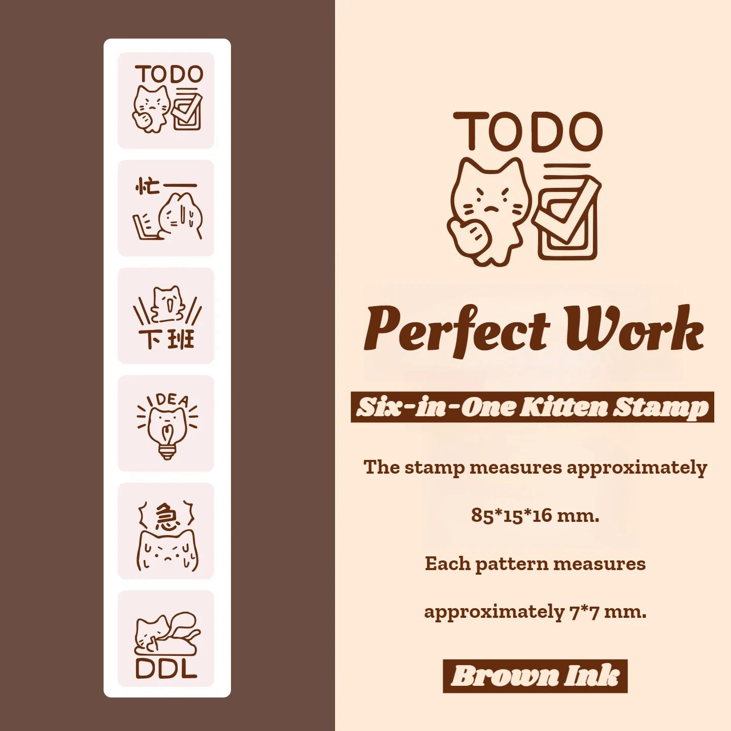 Cute Cat Emoji Stamp Daily Life Work Good Mood Series Cartoon Mini