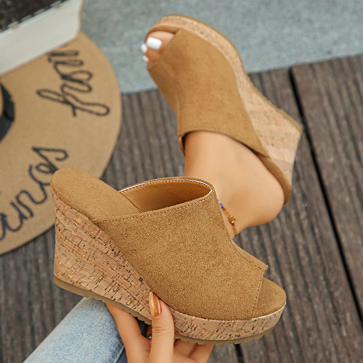 Women Wedges Sandals 2025 Fashion Platform Slippers Peep Toe Super High Heels Sandals Women Sexy Mules Shoes Zapatos De Mujer Zpaxo