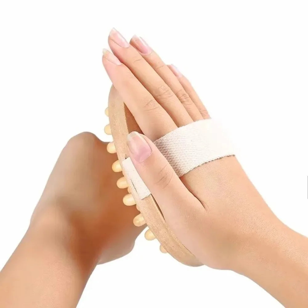 Portable Body Shaping Brush Air Cushion Design Manual Wooden Massager Lightweight Scalp Massage Brush Muscle Relaxation Zpaxo