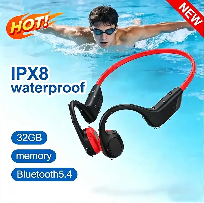 Bone Conduction Headset Wireless Swimming Sports Headphone IPX8 Zpaxo