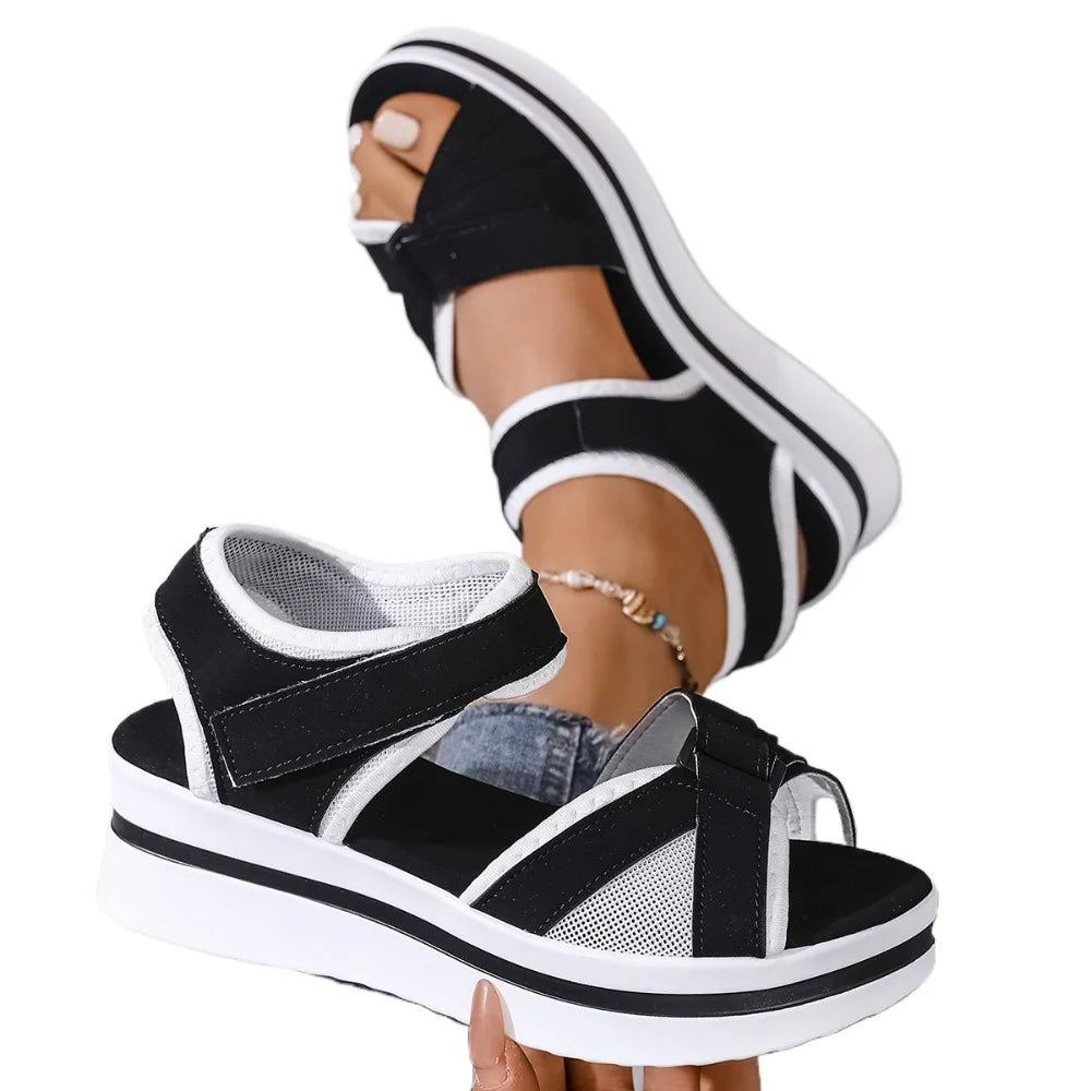 Women's Sandals Mix Wedges Heels Summer 2025 Shoes Woman Heeled