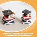 Graduation Cake Toppers Doctoral Cap Stacked Books Academic Theme
