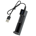 1 Slot USB Charger Adapter 3.7V-4.2V Smart Chargering For Rechargeable Batteries 16340 14500 18650 26650 Lithium Battery Charger Zpaxo 1 Slots USB
