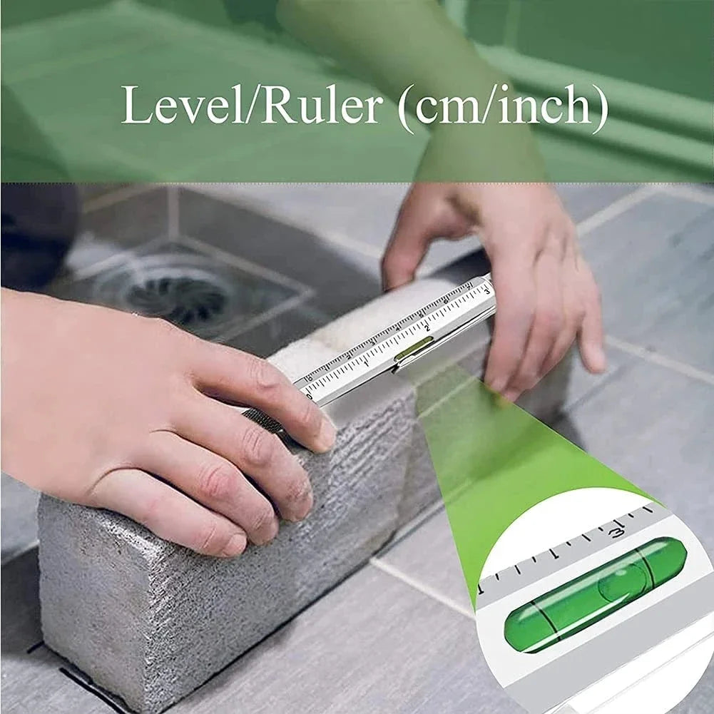 7 in1 Multifunction Ballpoint Pen Modern Handheld Tool Measure Zpaxo