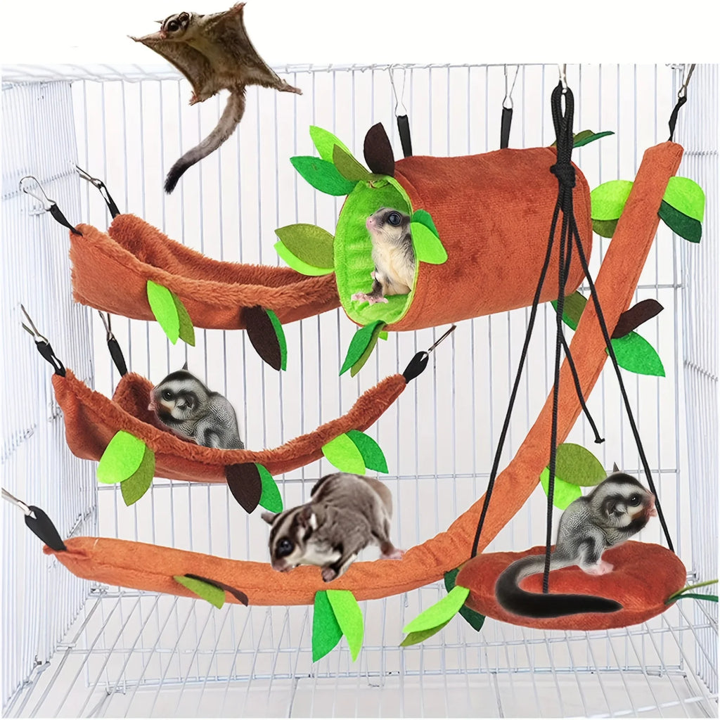 Plush Cotton Hamster Hammock Round Swing Rats Rodent Small Animal