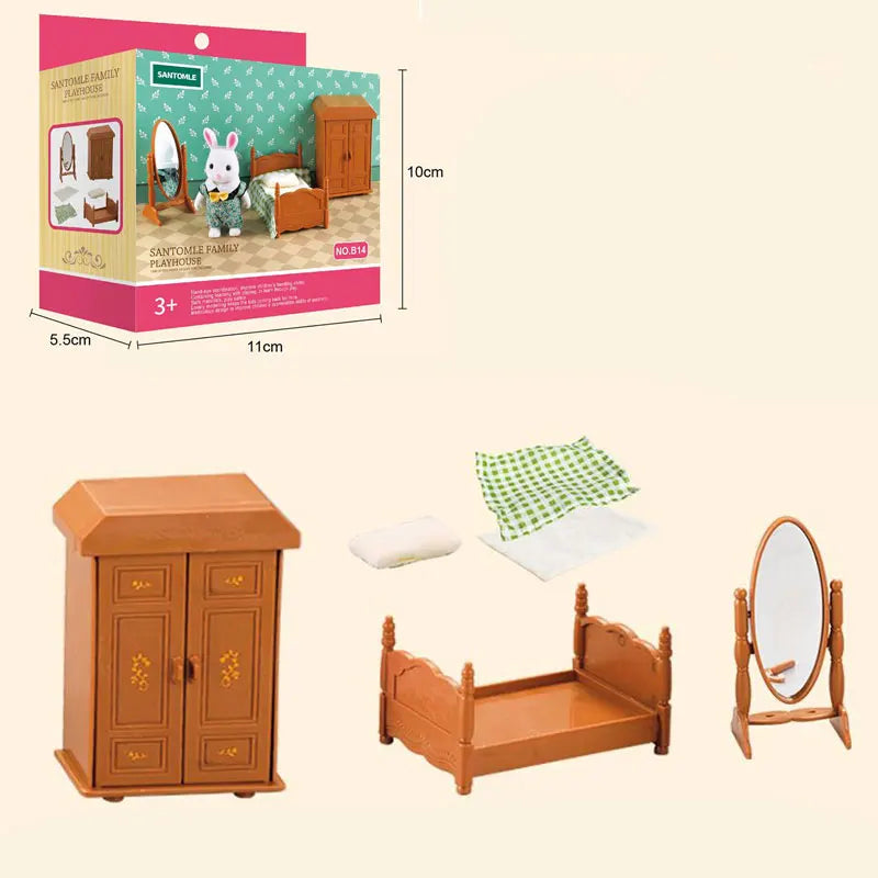 1 12 Forest Family Dollhouse Furniture Montessori Miniature Doll Zpaxo B14