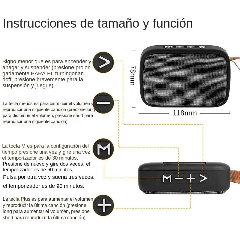 Mini Bluetooth Speaker Subwoofer Portable Wireless Soundbar 500mAh Zpaxo