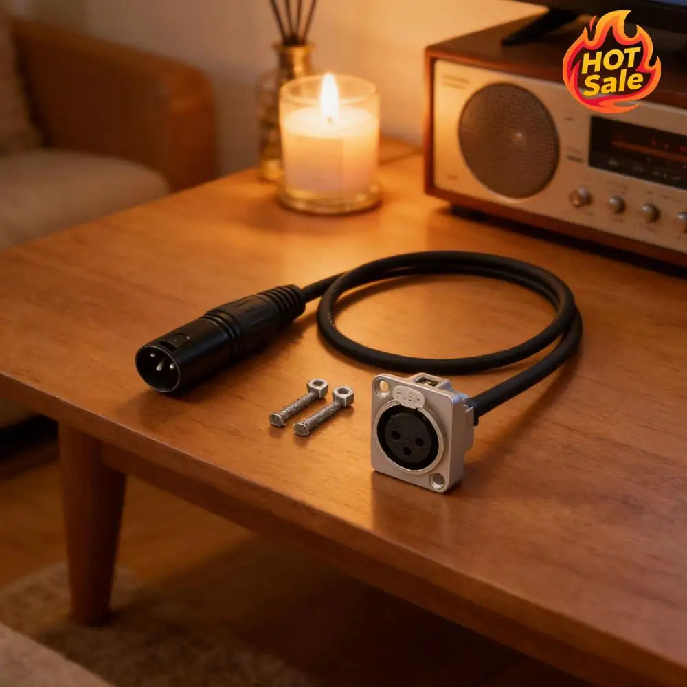 3Pin Pass Through Connector Male To Female XLR Pass Through Cable No Solder with Mounting Screws for Pro Audio Installation Zpaxo