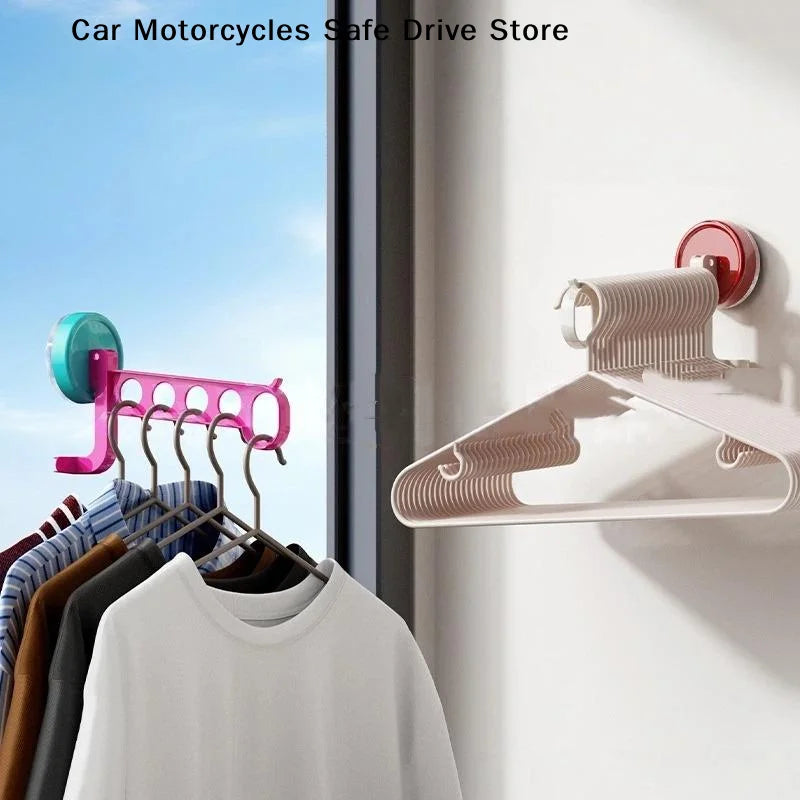 CM1Pcs Portable 5-Hole Laundry Rack Colorful Suction Cup Hangers