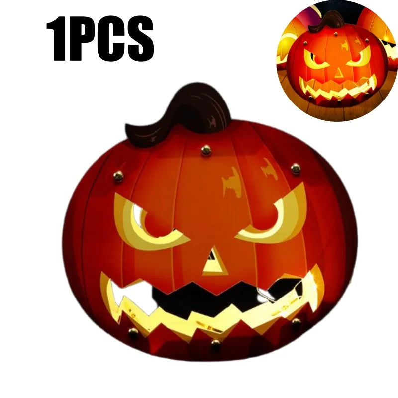 Halloween Pumpkin Lantern DIY Glowing Craft Kids Preschool Classroom Zpaxo 19.7x19.1cm 1PCS