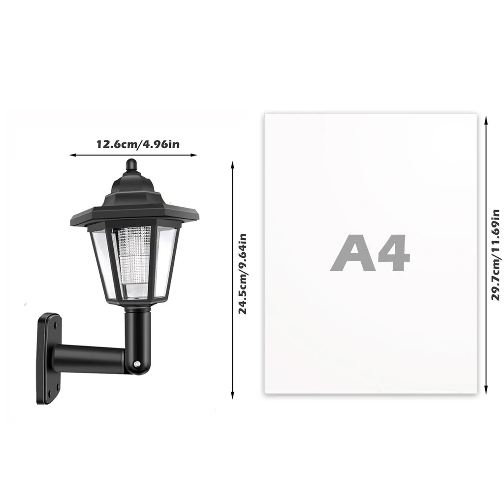 Retro Solar LED Wall Lantern – Waterproof Outdoor Garden Light