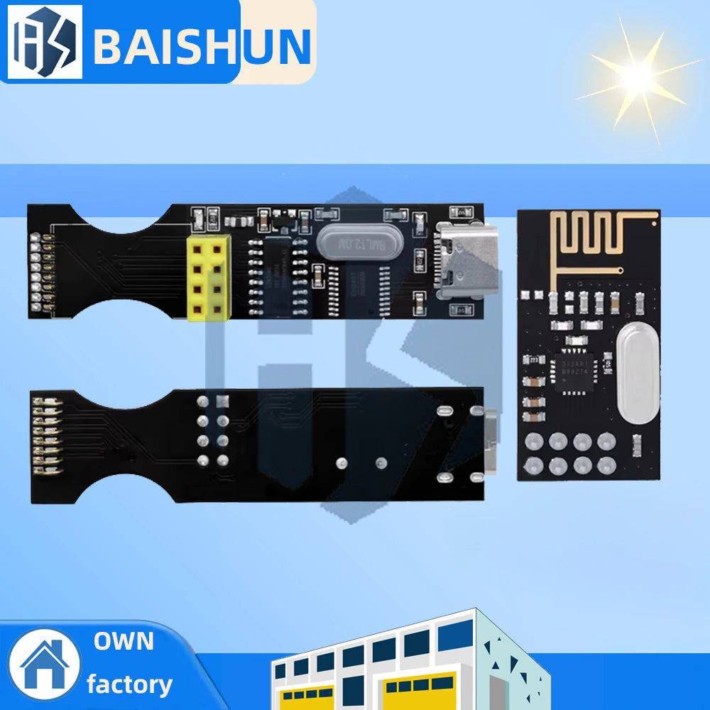 NRF24L01 RF Transceiver Board Type-c USB-Serial SMD Module Debug Zpaxo