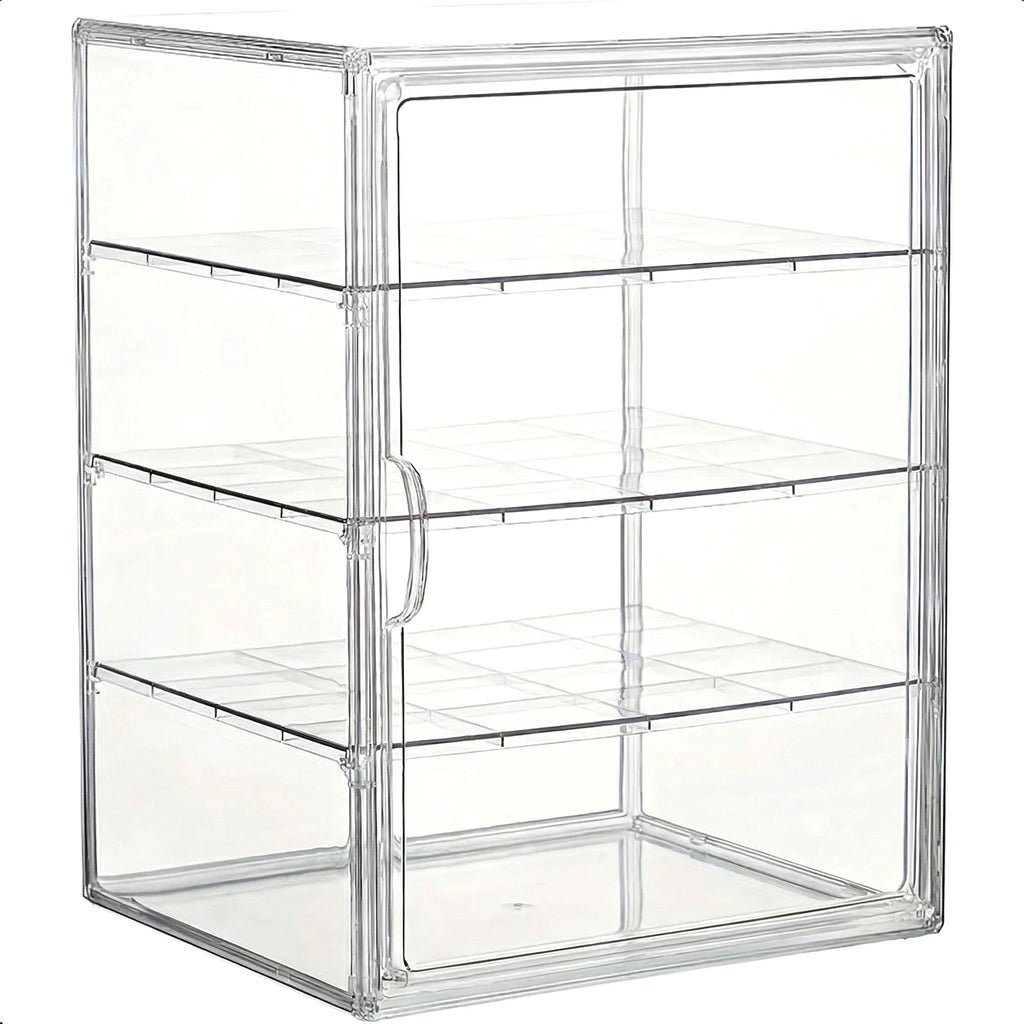 4-Layer Clear Plastic Bread Box Adjustable Bakery Pastry Display Case