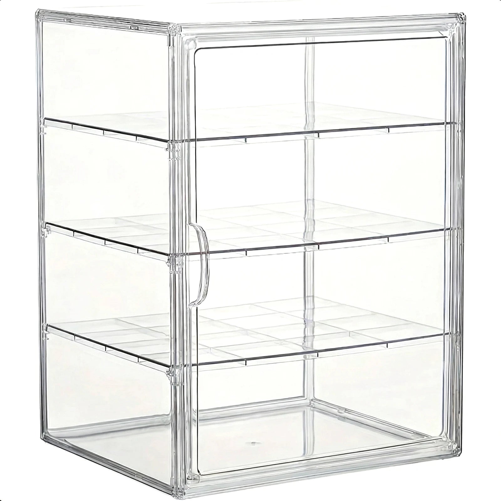 4-Layer Clear Plastic Bread Box Adjustable Bakery Pastry Display Case