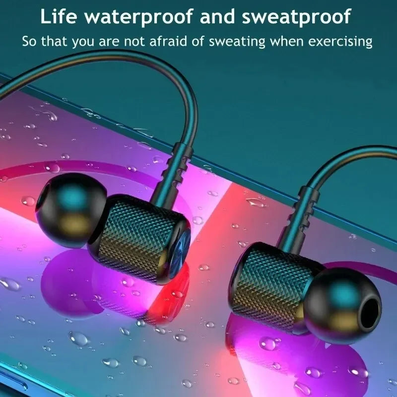 Wireless Headphones Bluetooth 5 0 Neckband Earphones Silicone Hifi 9D