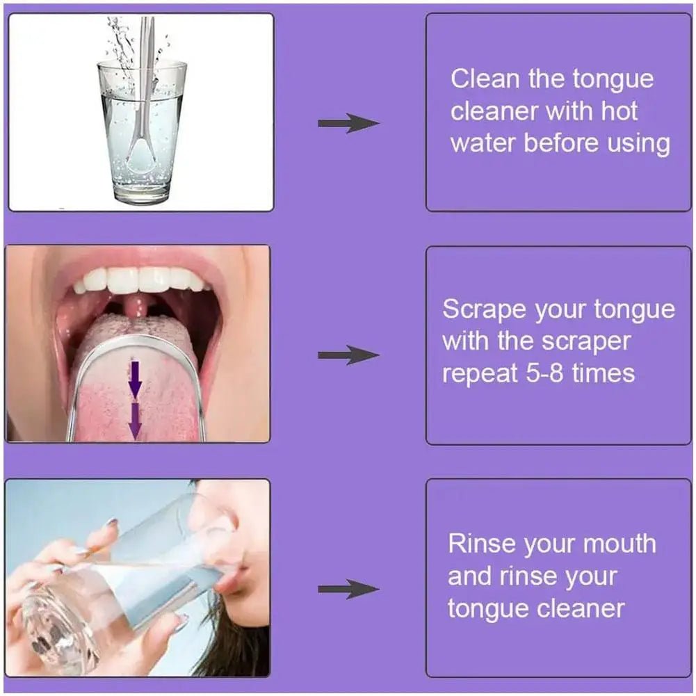 Clean Tongue Scraper Tongue Remover Halitosis Tongue Coating Oral Care Tongue Scraping Brush Stainless Steel Oral Cleaner Tools Zpaxo