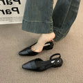 Low Heel Baotou Sandals Women's French Nude Color Pointed Small Fragrant Style Ladies Thick Heels Back Air Style Single Shoes Zpaxo black 37
