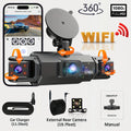 4 Channel Car Dash Cam Wifi FHD 1080P Black Box Night Vision Loop Zpaxo WiFi 4Ch Dash Cam