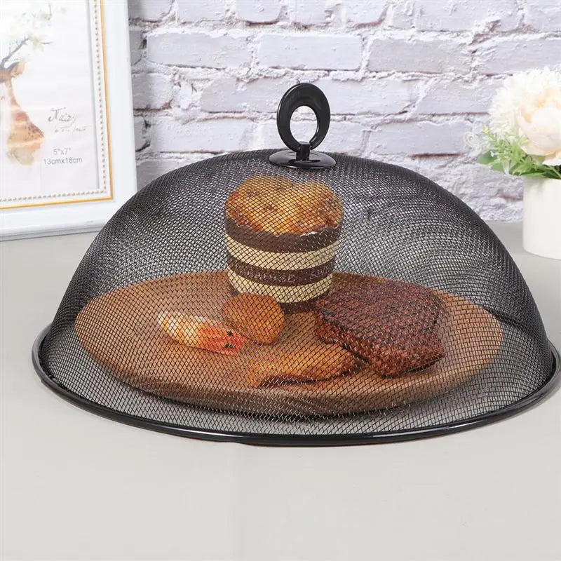 Stainless Steel Round Food Cover Handle Dining Table Anti Fly Dust