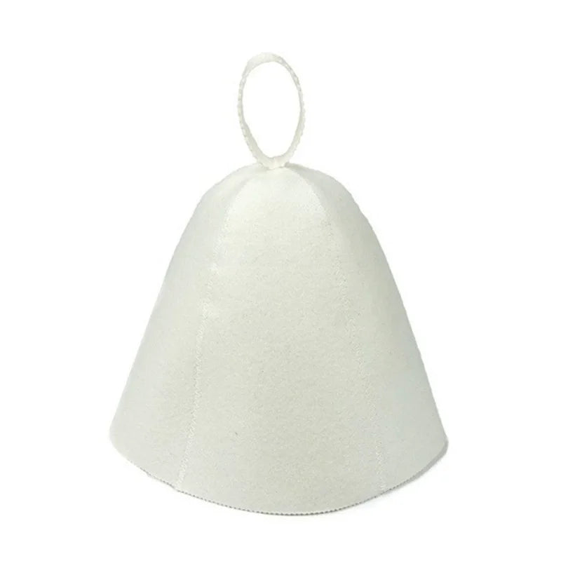 Felt Sauna Hat – Unisex Steam Room Cap for Men & Women Sauna Cap Zpaxo 1pc White