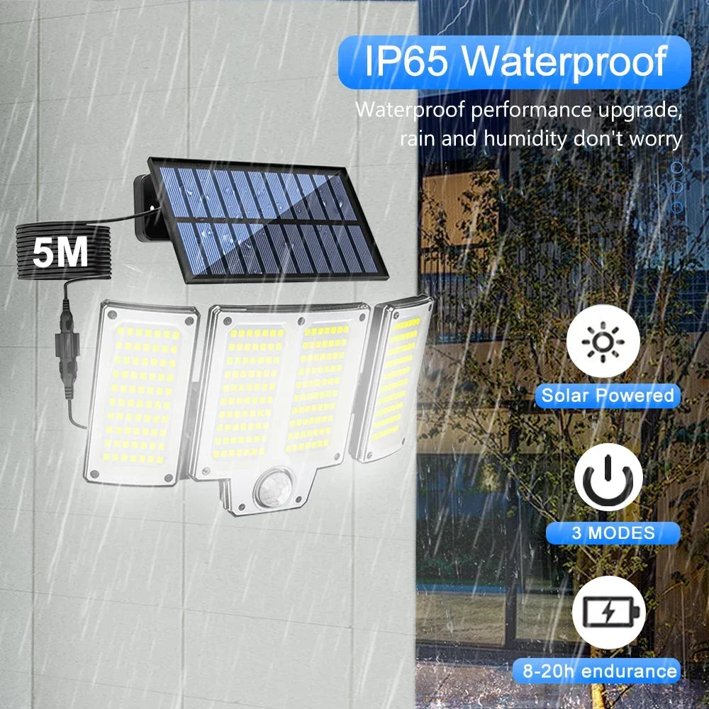 280 LED Solar Wall Light – Motion Sensor Outdoor Flood Lamp