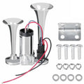 Bus Horn 12V 24V Electric 120DB Solenoid Valve Air Dual Trumpets Zpaxo Silver 12V