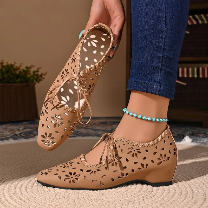 Spring Autumn Women's Pointed Closed Toe Solid Vintage Mid Heel Zpaxo Brown 41