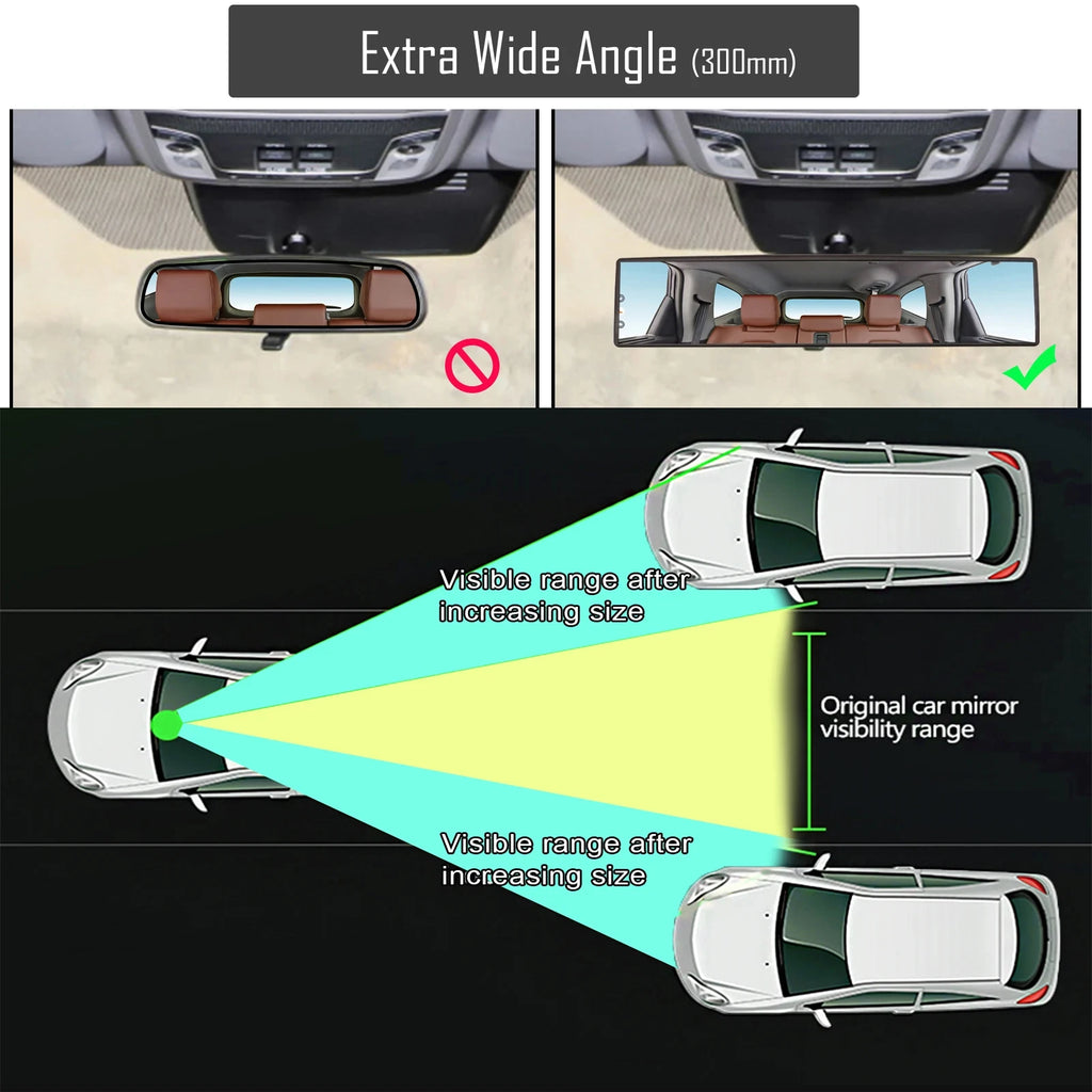 Universal Auto Rear View Mirror Interior Car Anti-glare Wide-angle