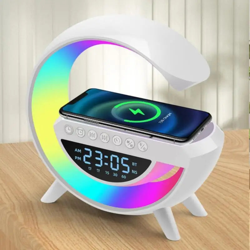 LED Speaker Bluetooth Table Lamp Alarm Clock RGB Wireless Mobile